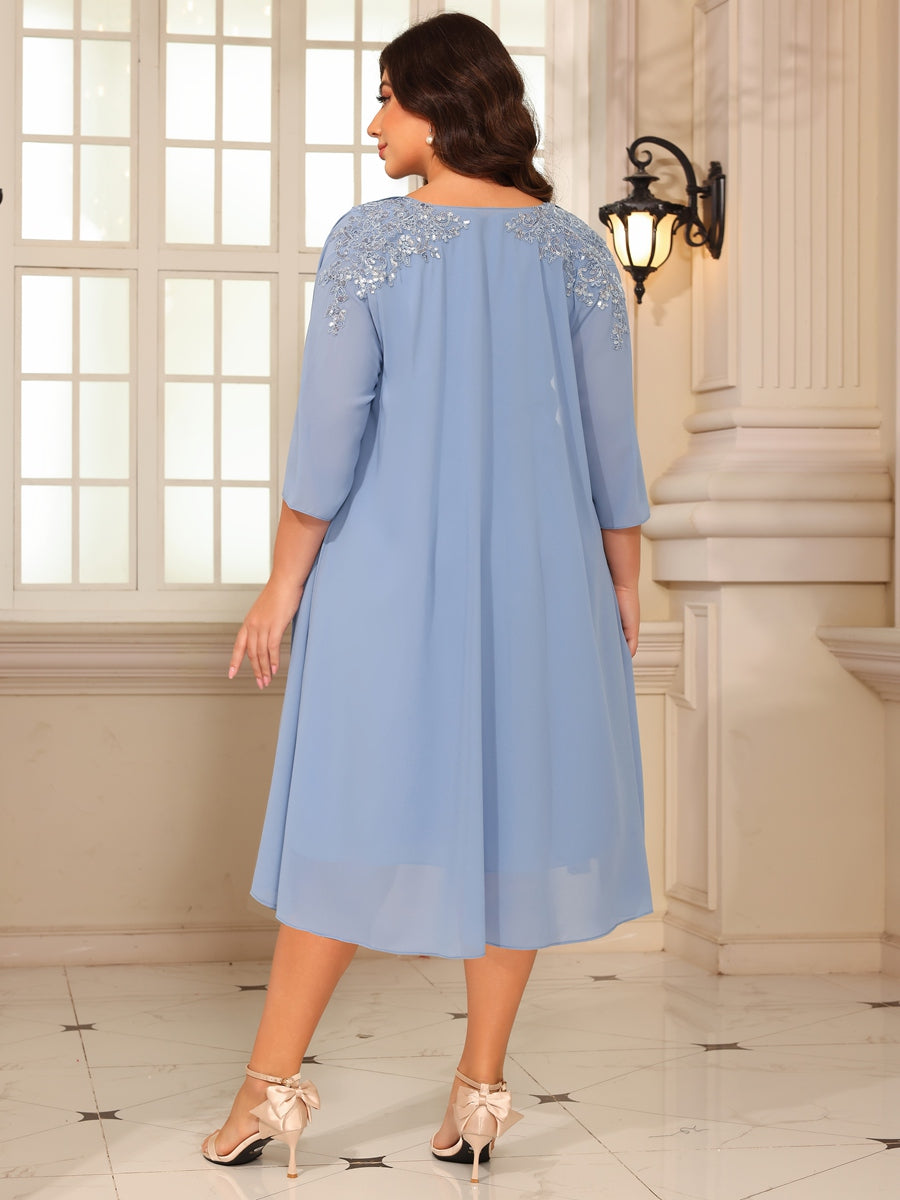 V Neck Chiffon Short Sleeves Mother of the Bride Dresses (SHIR1110366)