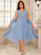 V Neck Chiffon Short Sleeves Mother of the Bride Dresses (SHIR1110366)