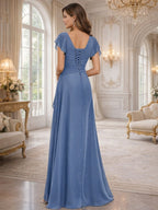Sheath/Column Asymmetrical Pleated Satin Floor-Length Mother of the Bride Dresses with Ruffle (SHI22500107)