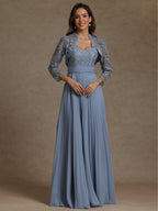 One Shoulder Jacquard Satin Mother of the Bride Dresses with Bow (SHI22500515)