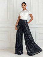 A-Line Metallic Satin Off Shoulder Bow Mother of the Bride & Groom Dresses with Floral Lace Appliques, Ruched Waist & Sweep Train (SHI22500425)