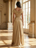 Jacquard A-Line/Princess V-Neck Floor-Length Mother of the Bride & Groom Dresses with Pockets (SHI22501540)