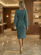 Sheath Satin Jacquard Off Shoulder Floor-Length Mother of the Bride & Groom Dresses (SHI22500823)