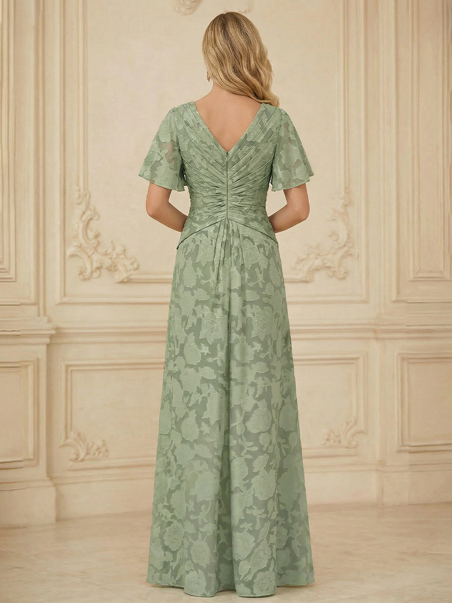 A-Line/Princess Two-Piece Asymmetrical Appliques Ankle-Length Mother of the Bride Dresses with Jacket (SHI22500149)