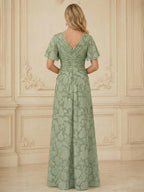 A-Line/Princess Two-Piece Asymmetrical Appliques Ankle-Length Mother of the Bride Dresses with Jacket (SHI22500149)
