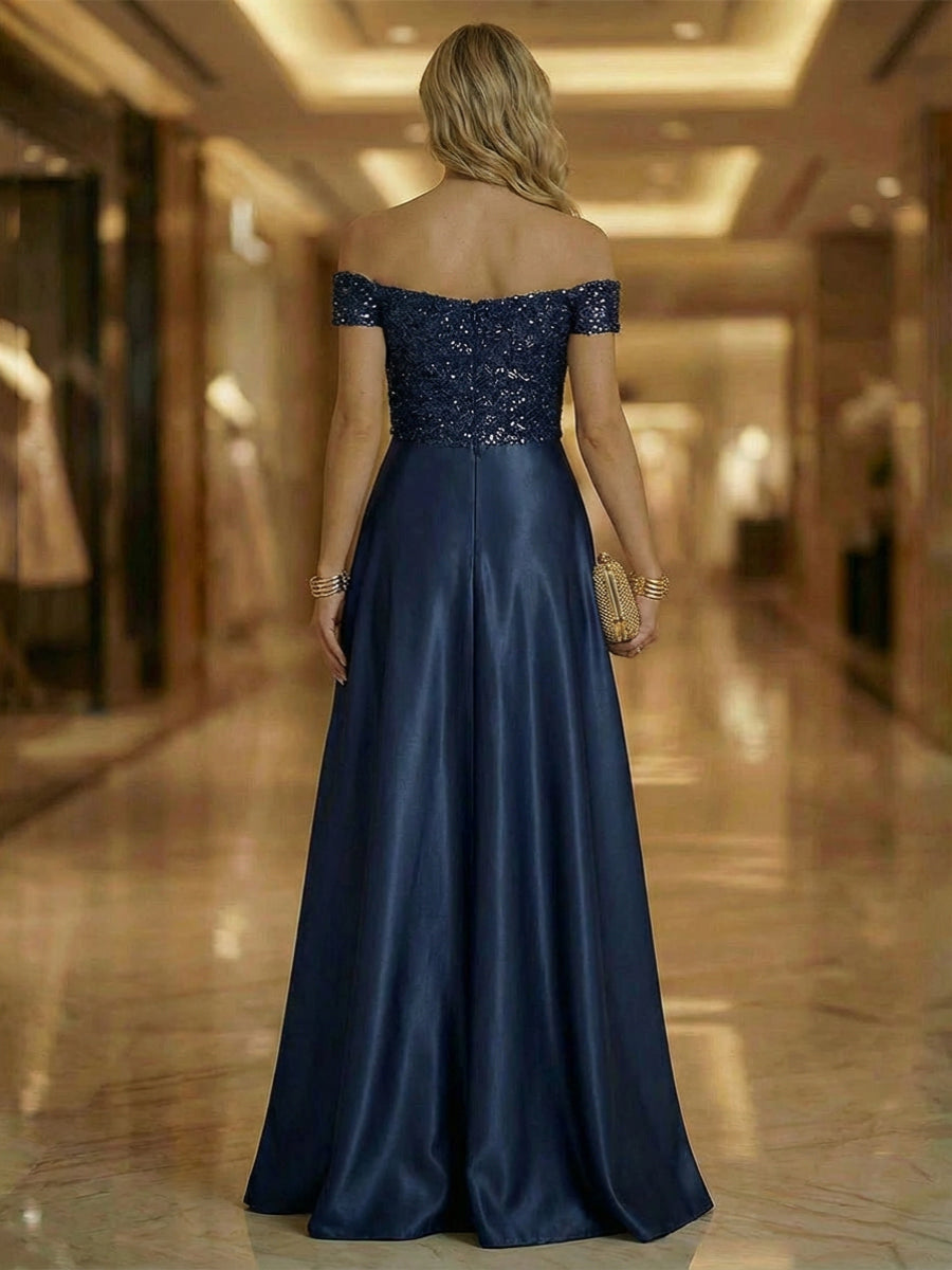 Sheath/Column Asymmetrical Pleated Satin Floor-Length Mother of the Bride Dresses with Ruffle (SHI22500107)