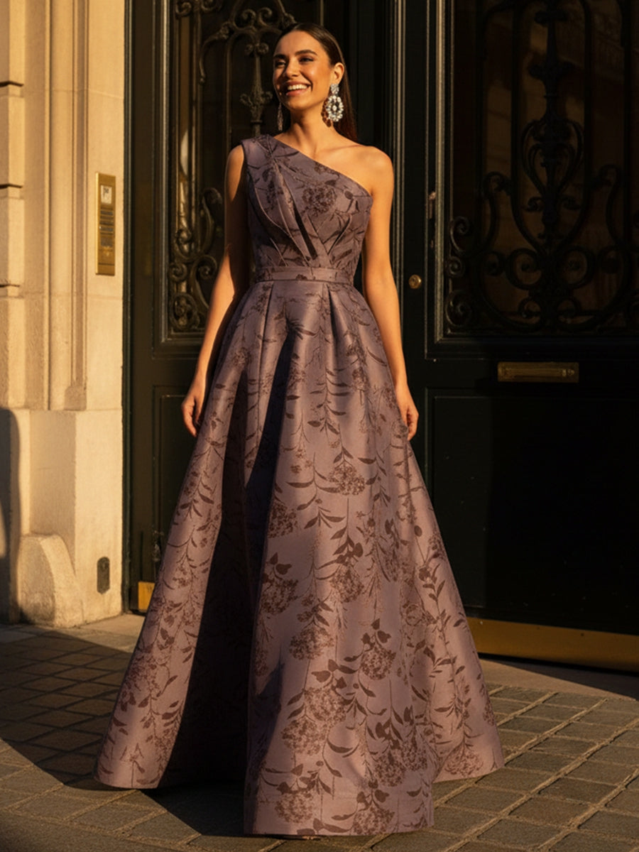 Mermaid Scoop Long Sleeve Floor Length Mother of the Bride Dresses with Peplum & Appliques (SHI22500269)