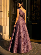 Mermaid Scoop Long Sleeve Floor Length Mother of the Bride Dresses with Peplum & Appliques (SHI22500269)