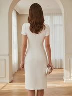Pantsuit Scoop Neck Satin Maxi Mother of the Bride Pantsuits with Fluffy Feather Trim Cuffs (SHI22501692)