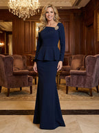 Sheath/Column Floral Lace Mother of the Bride & Groom Dresses with Rhinestones (SHI22500658)