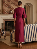 A-Line/Princess V-Neck Chiffon Floor-Length Mother of the Bride & Groom Dresses with Lace Appliques & Ruched Waist (SHI22501678)