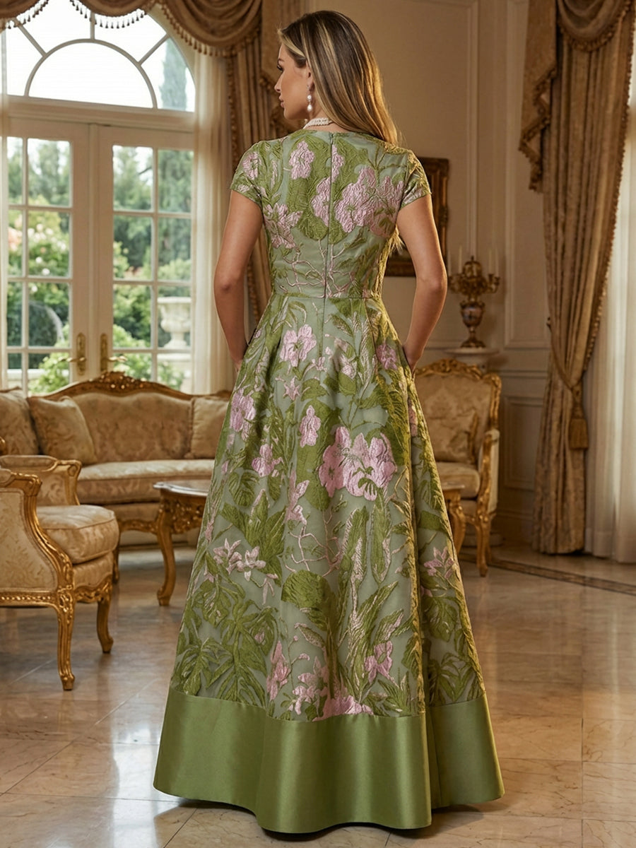 A-Line Floor Length One Shoulder Long Mother of the Bride Dresses with Lace (SHI22500179)