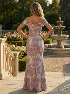 Satin Sheath Midi Mother of the Bride Dresses Asymmetrical Neck Formal Dress with Bow (SHI22500332)