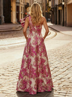 A-Line/Princess Two-Piece Asymmetrical Appliques Ankle-Length Mother of the Bride Dresses with Jacket (SHI22500149)