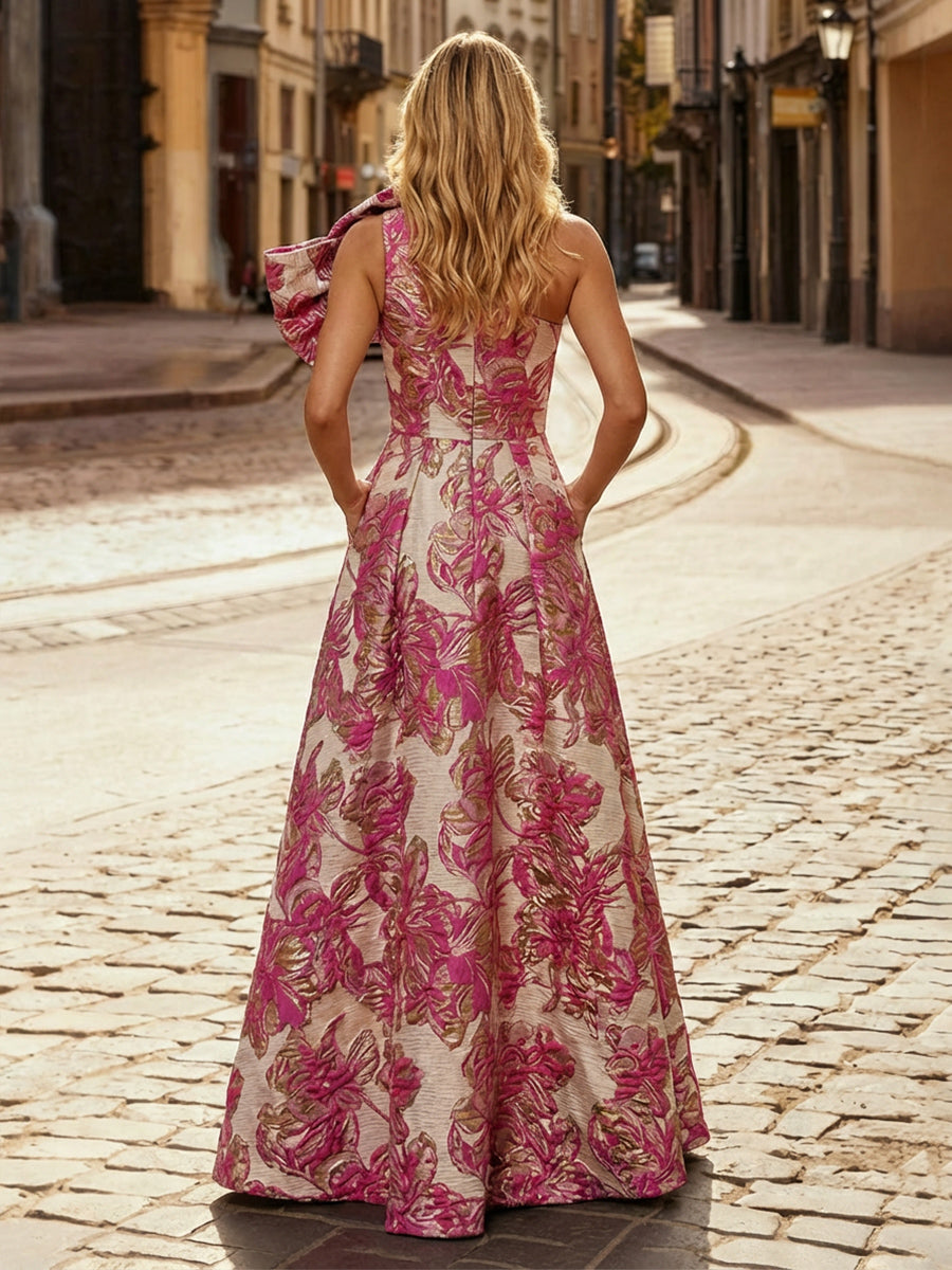 A-Line/Princess Two-Piece Asymmetrical Appliques Ankle-Length Mother of the Bride Dresses with Jacket (SHI22500149)