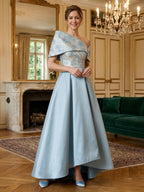 A Line Scoop 3/4 Sleeve Long Mixed Mother of the Bride Dresses with Sequins (SHI22500171)