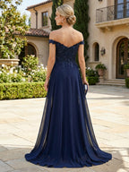 A-Line Floor Length One Shoulder Long Mother of the Bride Dresses with Lace (SHI22500179)