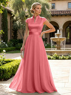 Elegant A-Line Chiffon Floor-Length Mother of the Bride & Groom Dresses with Satin Corset Bodice (SHI22500678)