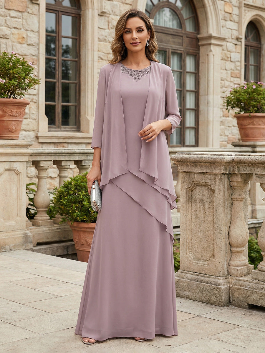 A-Line/Princess V-Neck Satin Tea-Length Mother of the Bride Dresses with Flower (SHI22500080)