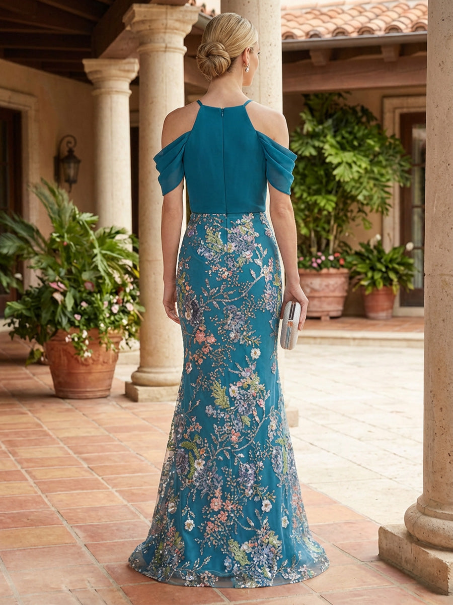 V Neck Chiffon Short Sleeves Mother of the Bride Dresses (SHIR1110366)