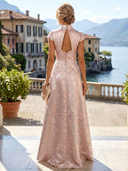 Scoop Neck Chiffon Floor-Length Mother of the Bride & Groom Jumpsuit with Lace Appliques (SHI22501558)