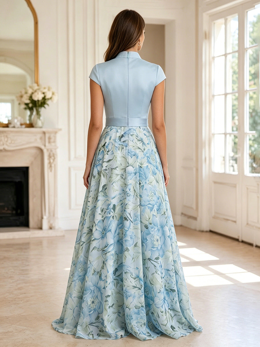 Jacquard Sheath/Column Scoop Neck Floor-Length Mother of the Bride & Groom Dresses with Ruched Waist (SHI22500921)