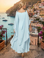 Chiffon A-Line/Princess Scoop Neck Floor-Length Mother of the Bride & Groom Dresses with Floral Embroidery (SHI22501221)