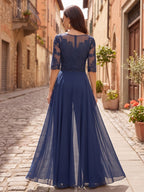 Scoop Neck Chiffon Floor-Length Mother of the Bride & Groom Jumpsuit with Lace Appliques (SHI22501558)
