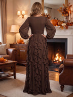 A-Line/Princess Scoop Neck Chiffon Maxi Mother of the Bride & Groom Dresses with Ruffles (SHI22501599)