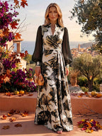 A-Line/Princess Scoop Neck Jacquard Floor-Length Mother of the Bride & Groom Dresses with Ruched Waist (SHI22501615)