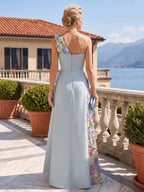 Sheath/Column One Shoulder Floral Embroidery Floor-Length Mother of the Bride & Groom Dresses with Side Draped Sash (SHI22501617)