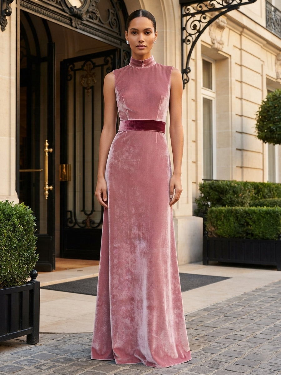 Jacquard Sheath/Column V-Neck Tea-Length Mother of the Bride & Groom Dresses for Women (SHI22501292)
