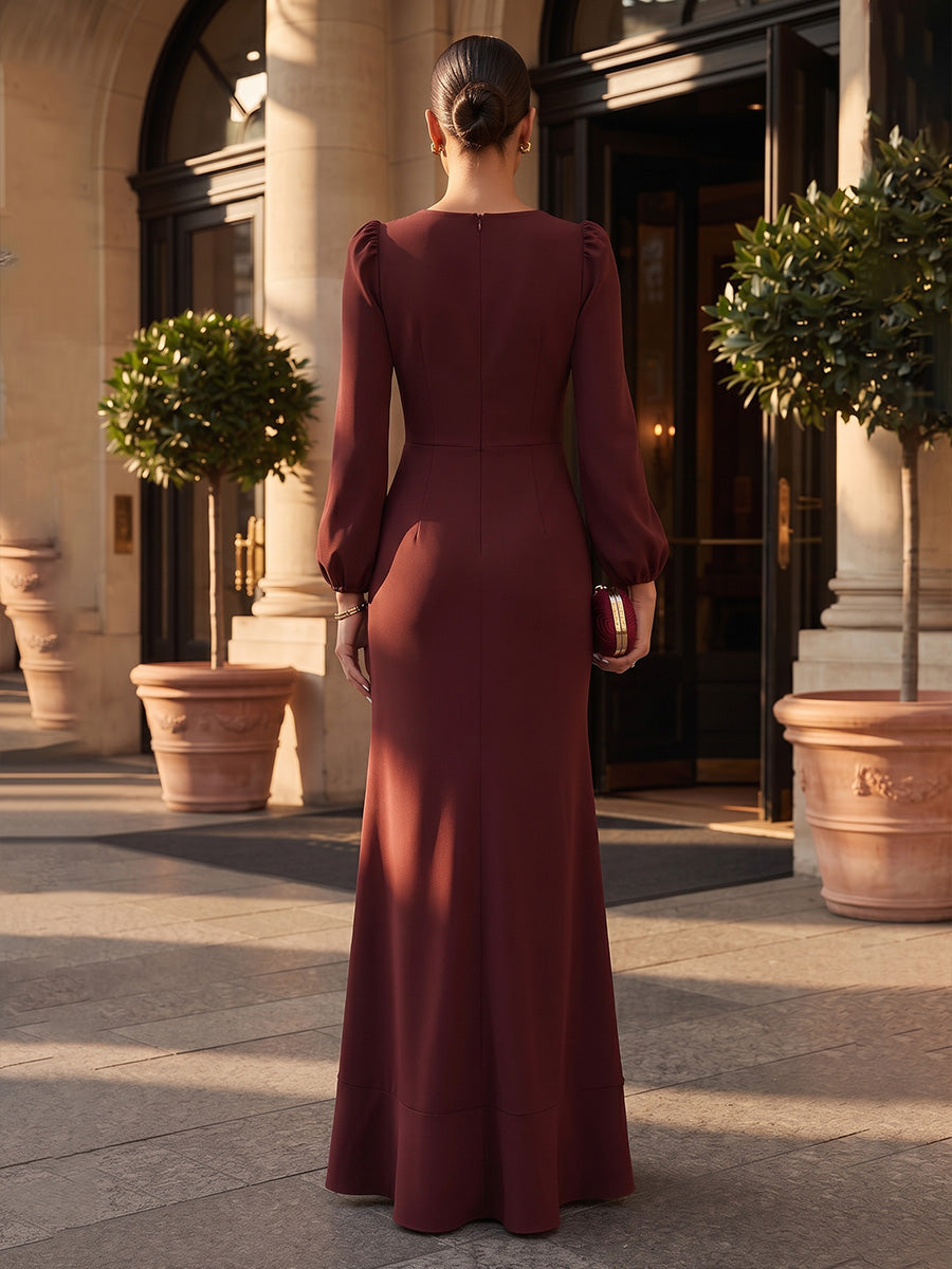 A-Line/Princess V-Neck Chiffon Floor-Length Mother of the Bride & Groom Dresses with Lace Appliques, Sequin & Ruffles (SHI22501608)