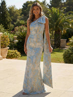 Jacquard A-Line/Princess V-Neck Floor-Length Mother of the Bride & Groom Dresses with Pockets (SHI22500987)