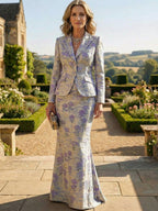 Two-Piece Mermaid Long Sleeve Floor-Length Mother of the Bride Dresses with Blazer Jacket (SHIA22500213)