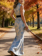 Two-Piece Mermaid Long Sleeve Floor-Length Mother of the Bride Dresses with Blazer Jacket (SHIA22500213)