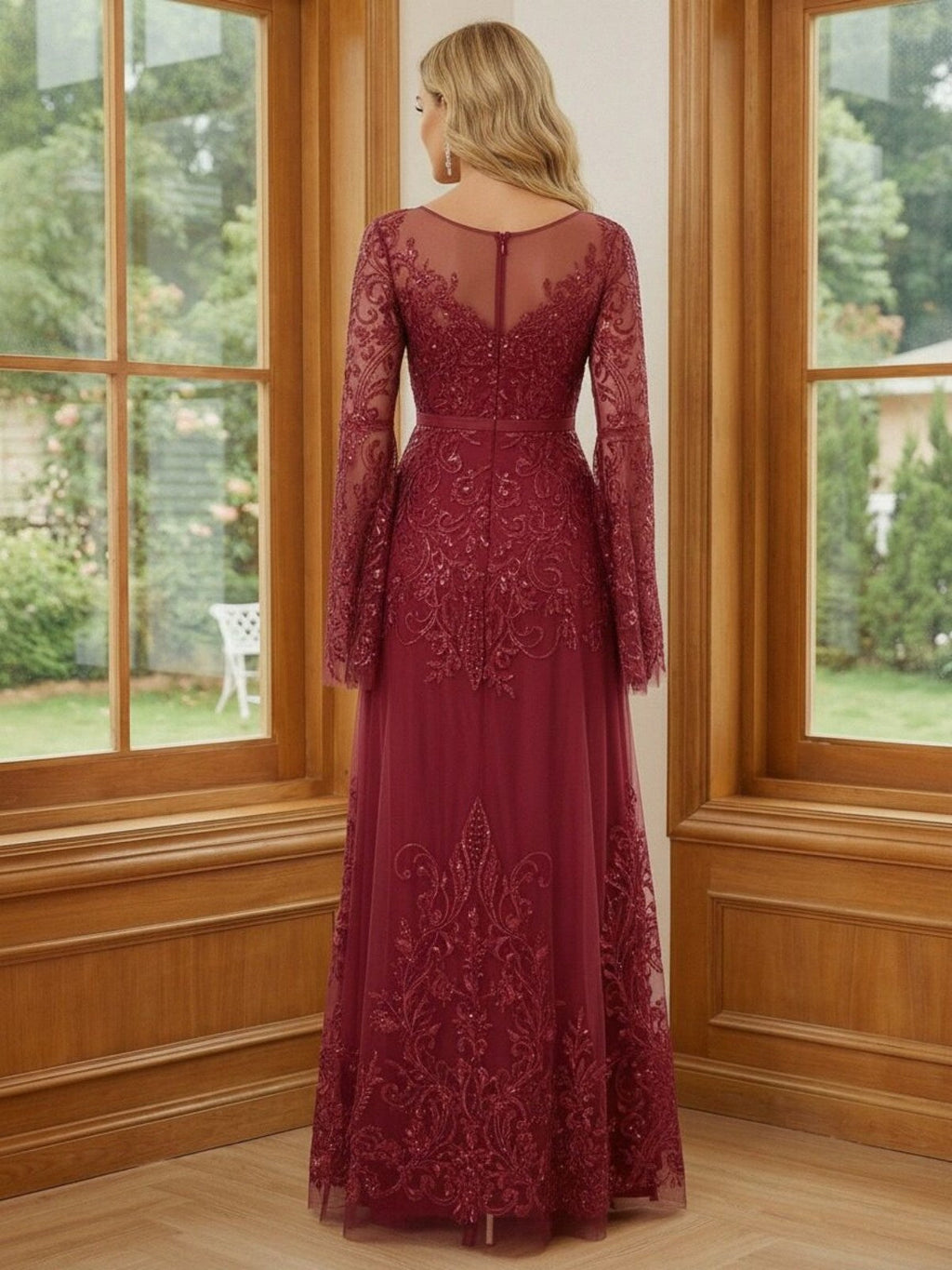 A-Line Chiffon Floral Print 3/4 Cape Sleeves Tiered Mother of the Bride & Groom Dresses with Beaded Waist Embellishment (SHI22500669)