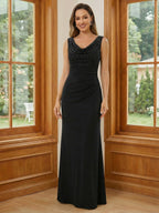 A-Line/Princess V-Neck Satin Tea-Length Mother of the Bride Dresses with Flower (SHI22500080)