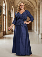 Pantsuits Separates Scoop Neck Sequins Asymmetrical Ankle-Length Mother of the Bride Dress with Slit (SHI22500132)