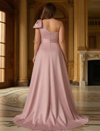 Sheath Silk Off Shoulder Ruched Maxi Mother of the Bride & Groom Dresses (SHI22500808)