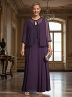 A-Line Floral Sequin Lace Floor-Length Mother of the Bride & Groom Dresses with Ruched Satin Bodice (SHI22500639)