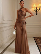 A-Line/Princess V-Neck Chiffon Floor-Length Mother of the Bride & Groom Dresses with Lace Appliques & Pleats (SHI22501605)