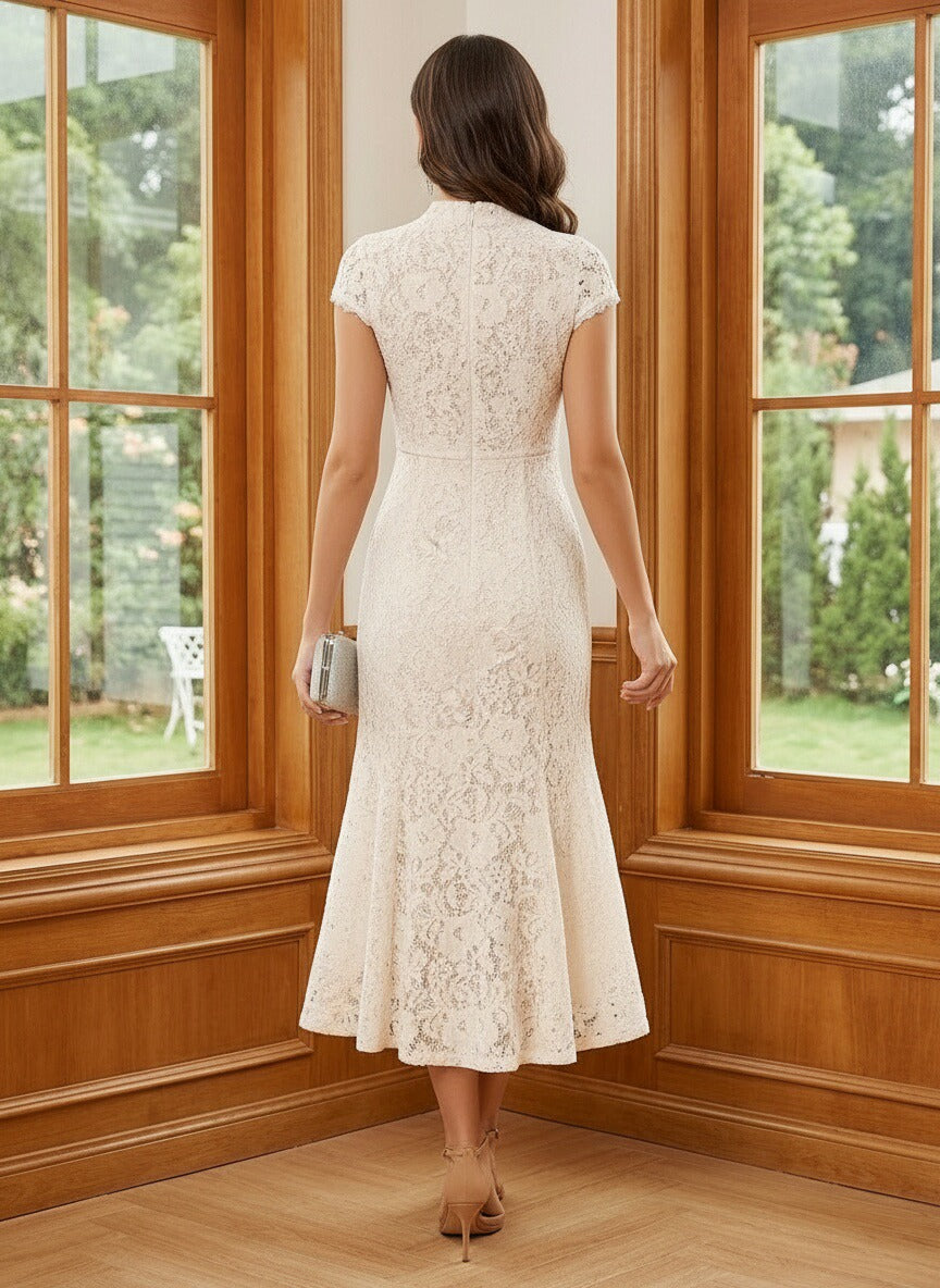 Sleeveless Lace Appliques Mother of the Bride Dresses with 3D Flower (SHI22500545)