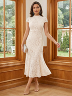 Sleeveless Lace Appliques Mother of the Bride Dresses with 3D Flower (SHI22500545)