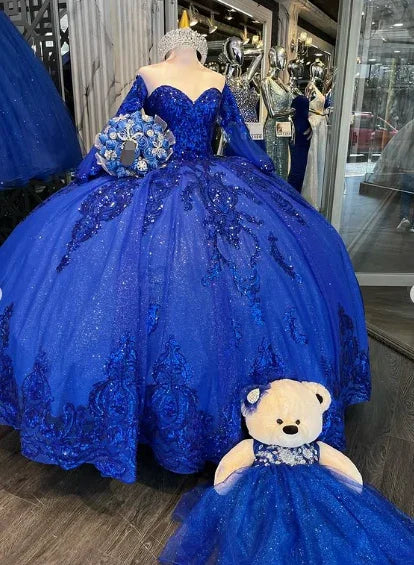 Luxuriöses königsblaues Kleid für die Quinceañera, königsblaues Ballkleid für den sechzehnten Geburtstag Y1130