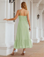 Numbersea Vestido de Dama de Honra em Chiffon com Alças Finas, Comprimento ao Tornozelo, Formal, Corte em A, para Cocktail e Festa de Regresso a Casa para Jovens SEA28028