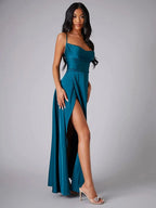 Vestido de Festa em Cetim Sem Costas SYP6