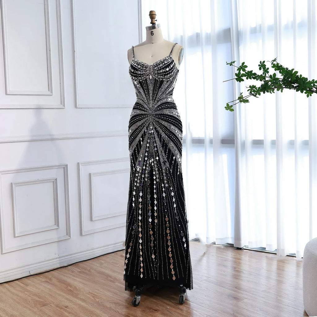 Luxuriöses hautfarbenes Korsett mit Perlenbesatz Meerjungfrau-Abendkleid LA72803A