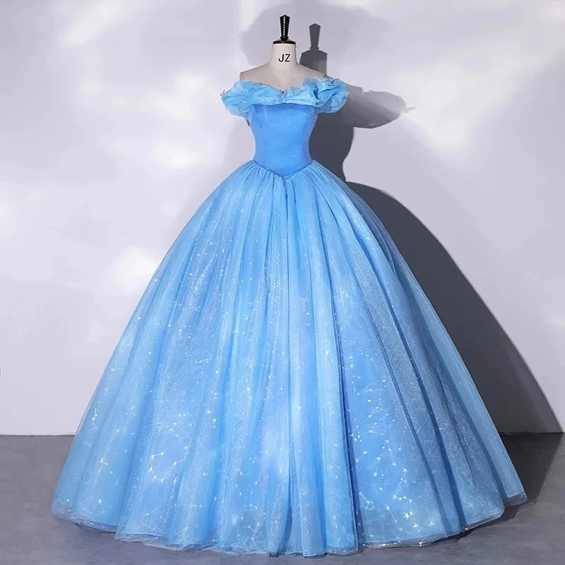 Bomaris Off-Shoulder Ball Gown Quinceanera Dresses Vestidos De 15 Anos Fashion Glitter Cinderella Birthday Party Customi