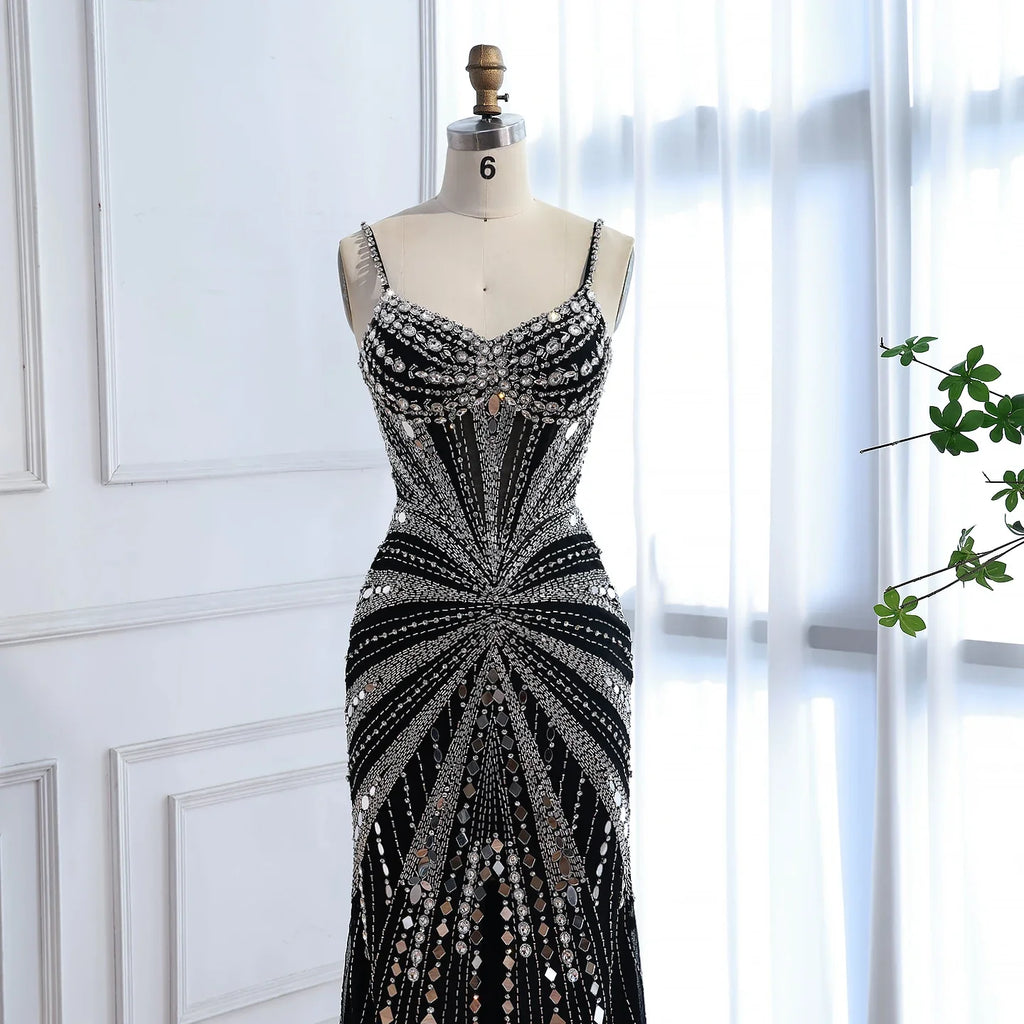 Luxuriöses hautfarbenes Korsett mit Perlenbesatz Meerjungfrau-Abendkleid LA72803A